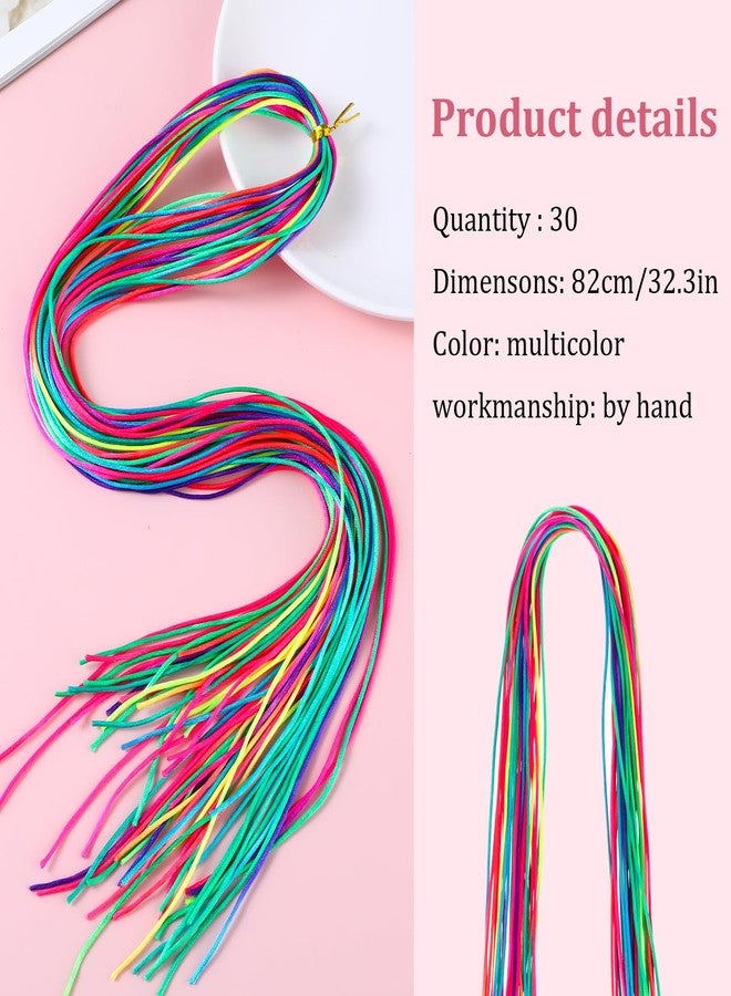 Telooco 30Pcs Multi-color Hair Rope Set - 82cm Long, 1.5mm Wide - Braid Hair Accessories for Girls - DIY Hairstyle Tool - Image 2